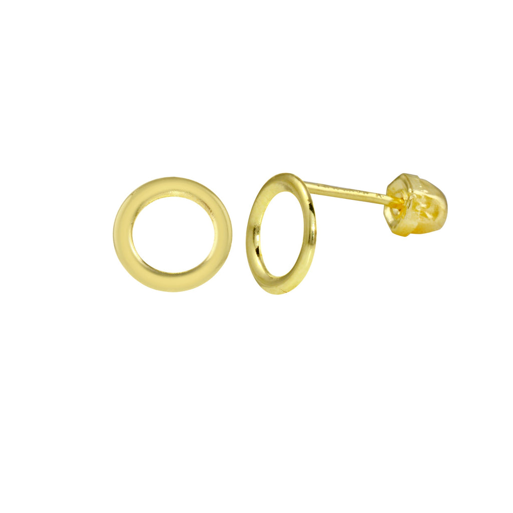 14K Yellow Gold Circle Earrings